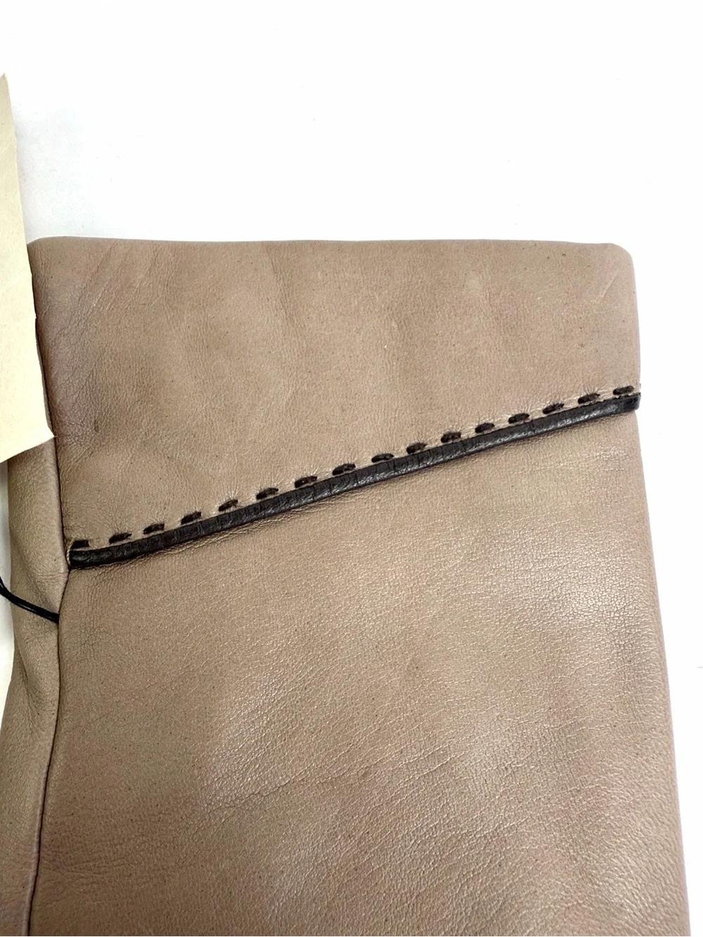 Vintage Anne Klein by Aris Taupe Leather Gloves 100% Cashmere Lined Size 8 NWT